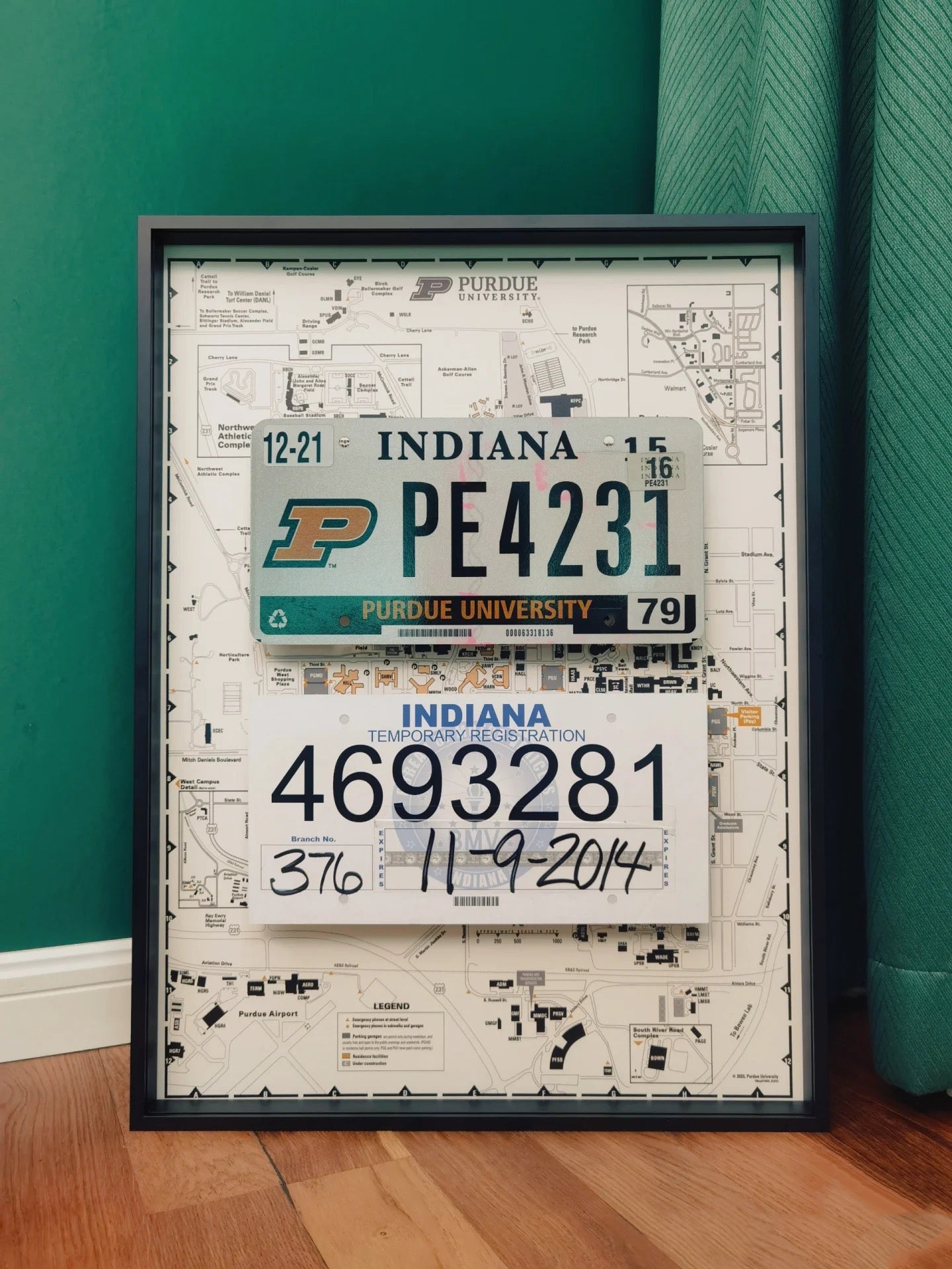Custom Hand-Crafted License Plate Wall Art | 4 cm Thick Luxury Aluminum Alloy Frame | Personalized Car Plate Décor | Museum-Grade Acid-Free Mat | Premium Gif