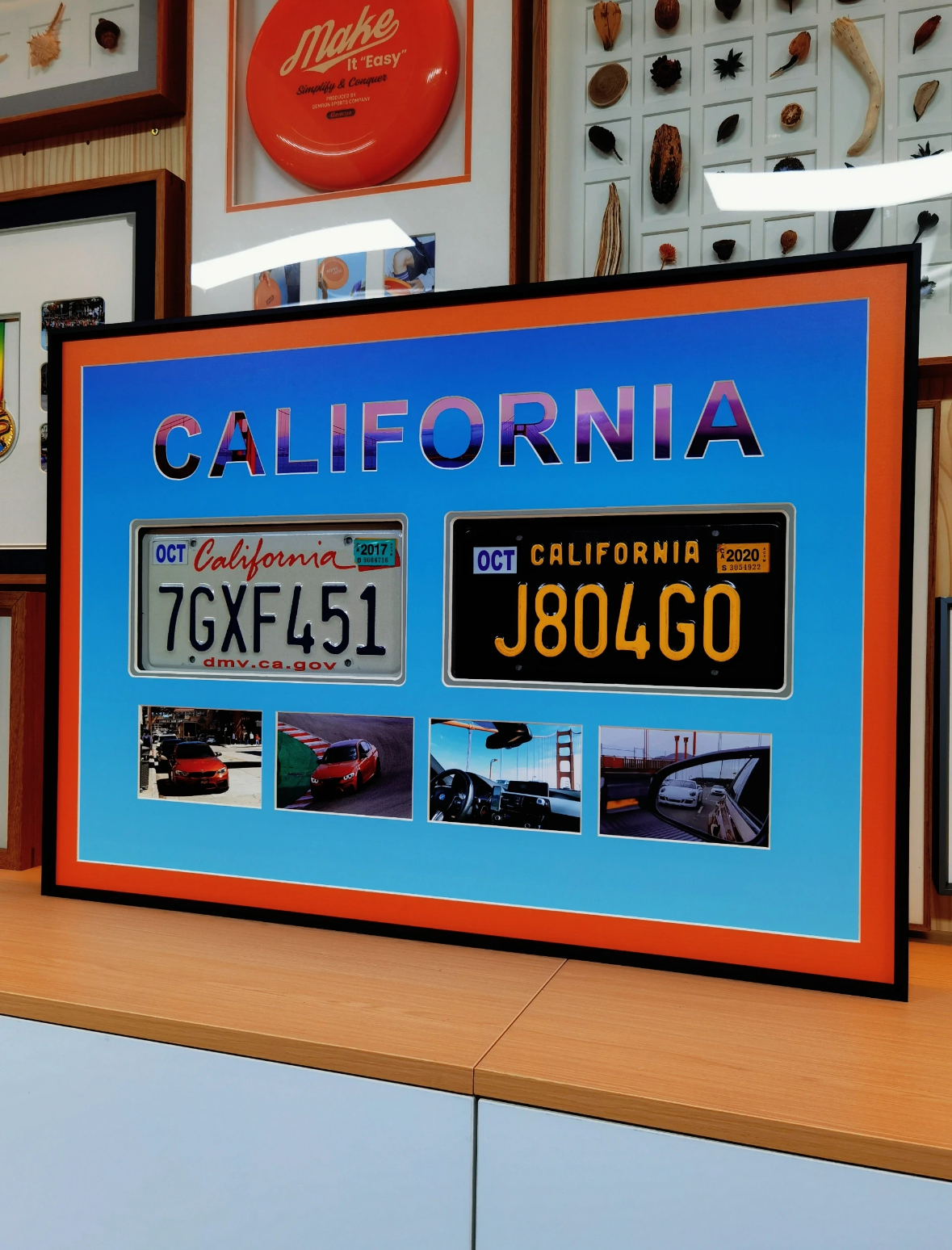 Custom Hand-Crafted License Plate Wall Art | 4 cm Thick Luxury Aluminum Alloy Frame | Personalized Car Plate Décor | Museum-Grade Acid-Free Mat | Premium Gif