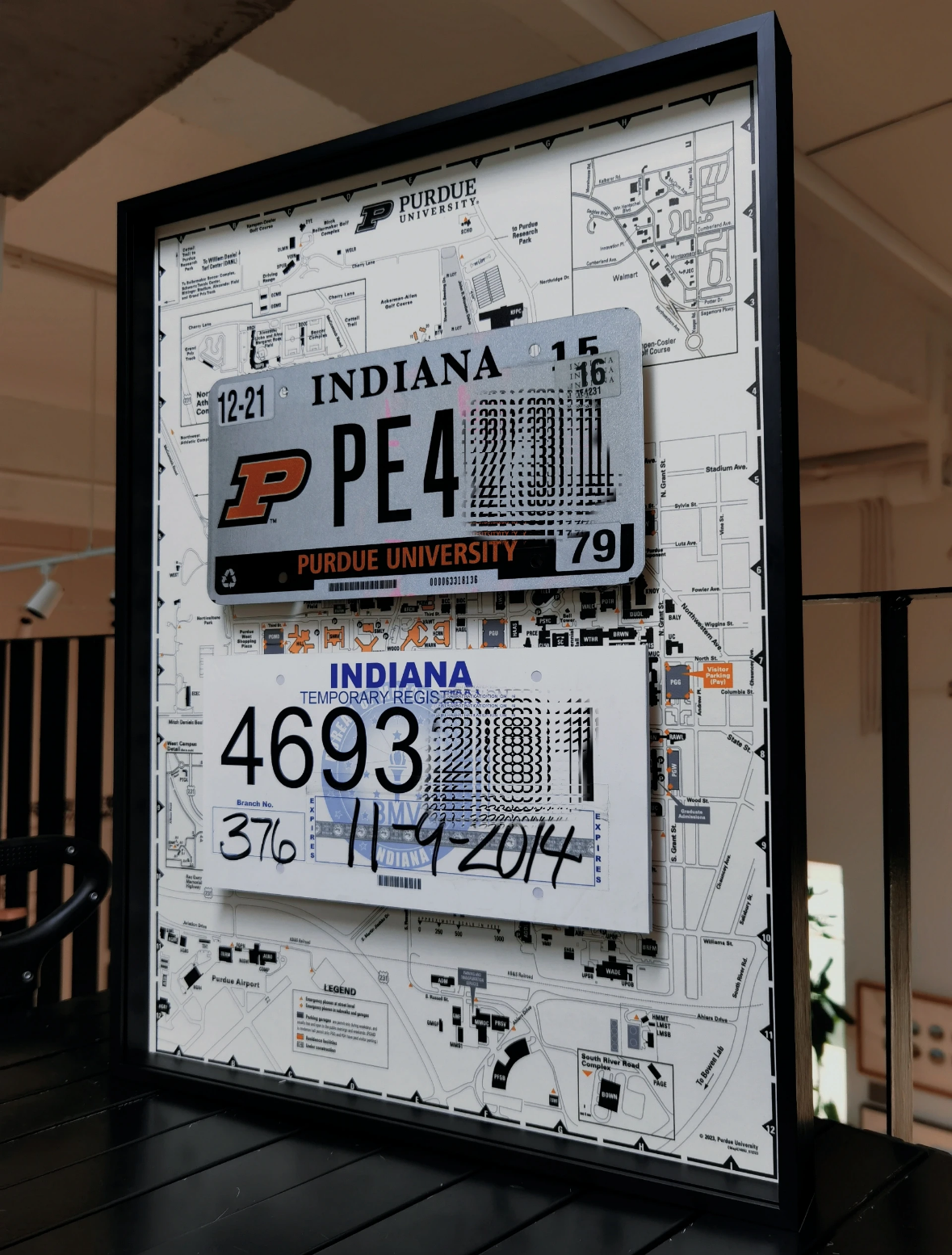 Custom Hand-Crafted License Plate Wall Art | 4 cm Thick Luxury Aluminum Alloy Frame | Personalized Car Plate Décor | Museum-Grade Acid-Free Mat | Premium Gif