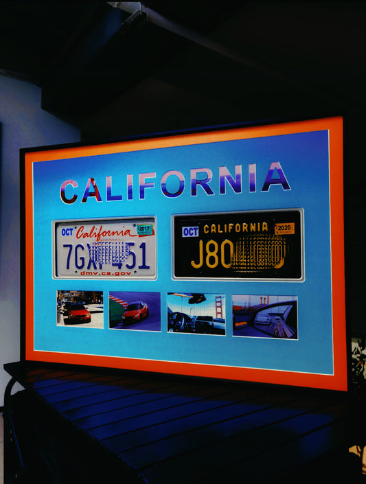 Custom Hand-Crafted License Plate Wall Art | 4 cm Thick Luxury Aluminum Alloy Frame | Personalized Car Plate Décor | Museum-Grade Acid-Free Mat | Premium Gif